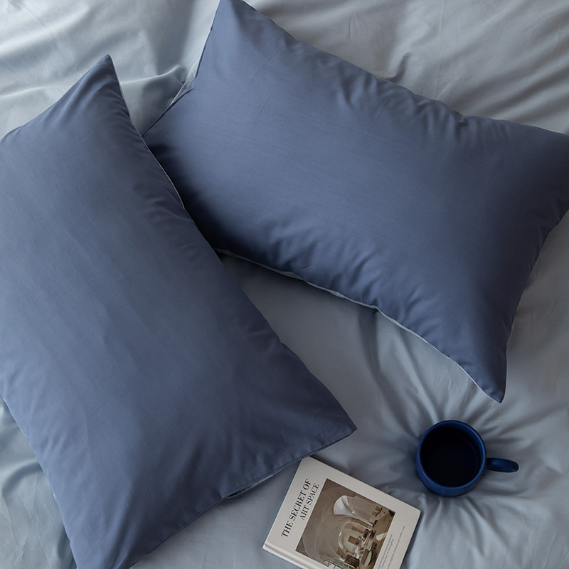 Color puro liso puro algodón funda de almohada de algodón lavado funda de almohada verano solo 48*74cm un par