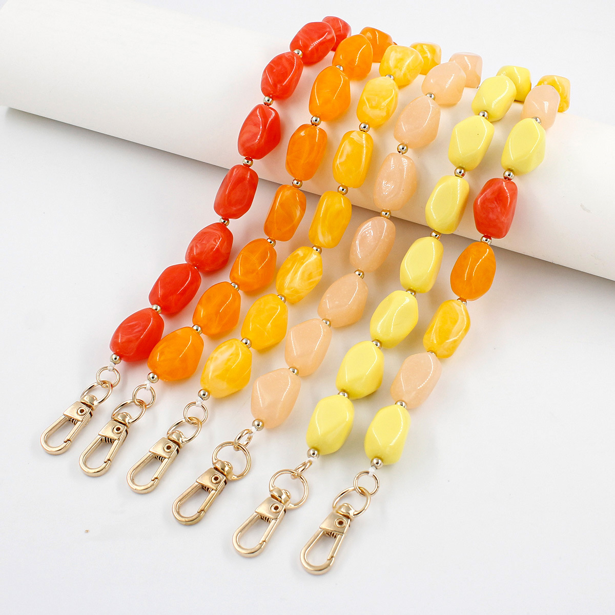 30g Weight Bag Chain Bag Accessories Type 1 Piece Quantity Casual, Holiday, Daily Occasion Acrylic Material Color Block Pattern Elegant, Retro Style 1 Piece Acrylic Color Block Bag Chain 无