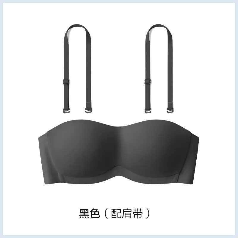 3.0 滑り止めツリースタイルストラップレス下着女性の滑り止め目に見えないシームレスブラジャー夏薄いチューブトップ|undefined