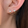 Fresh cute earrings, four-leaf clover, flowered