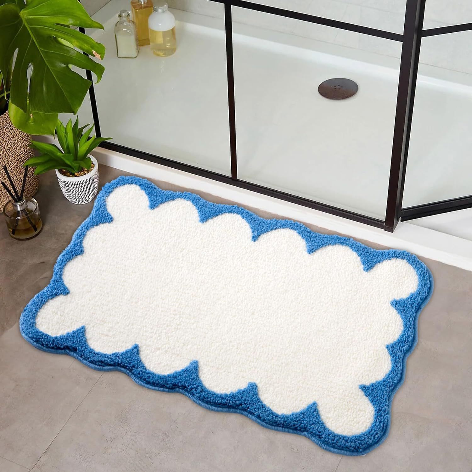 Modern Simple Solid Color Floor Mat, Soft Cooling Table Mat, Thickened Imitation Cashmere Bathroom Foot Mat, Bedside Foot Mat, Easy to Care for