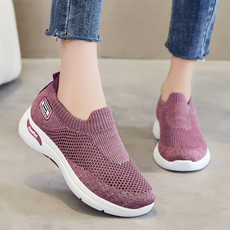 Zapatos de Mujer, Versátiles Zapatos para Mamá, Estilo Veraniego Transpirable de Malla, Zapatos para Caminar para Personas de Mediana Edad y Mayores, Zapatos de Tela Estilo Pekinés