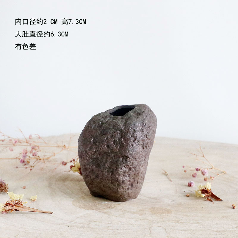 迷你水培小花瓶陶瓷复古餐桌装饰品摆件办公室桌面绿植铜钱草茶玩|undefined