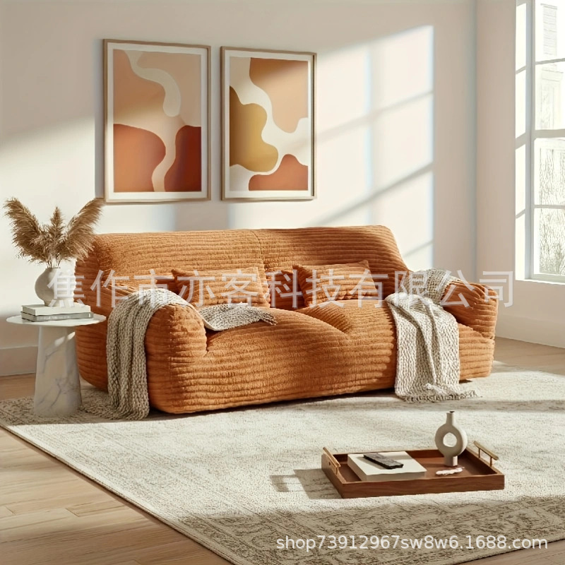 Compressed Sofa Bed, Simple Straight-Line Double Sofa, Cross-Border Pure Foam Lazy Sofa Bed, Large Size Sofa