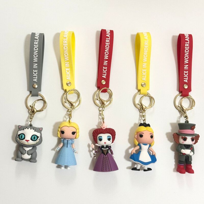 Cartoon Alice in Wonderland Keychain Creative Couple Bag Pendant Niche Car Keychain Decoration Accessory Cartoon Alice in Wonderland Keychain Creative Couple Bag Pendant Niche Car Keychain Decoration Accessory