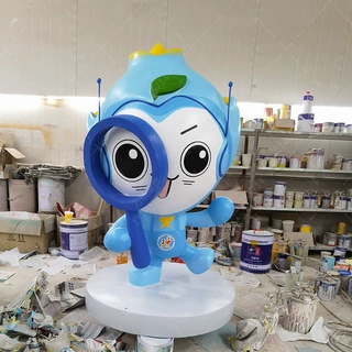 玻璃钢雕塑定制卡通人物牛年吉祥物动物大型园林景观商场美陈摆件
