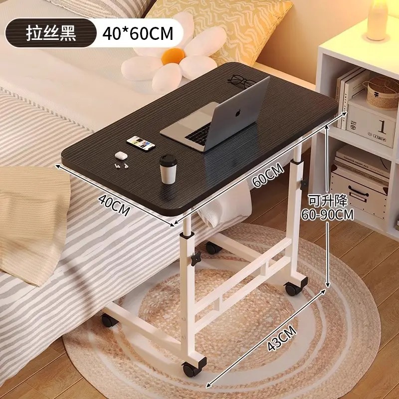 간단한 침대 옆 테이블 60*40 블랙 브러시 단일 레이어