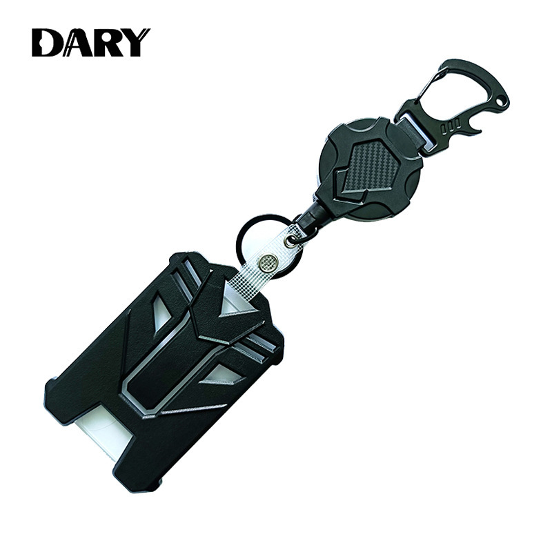 2025 new foreign trade cross-border American mecha multi-purpose retractable ID ID buckle outdoor telescopic key chain