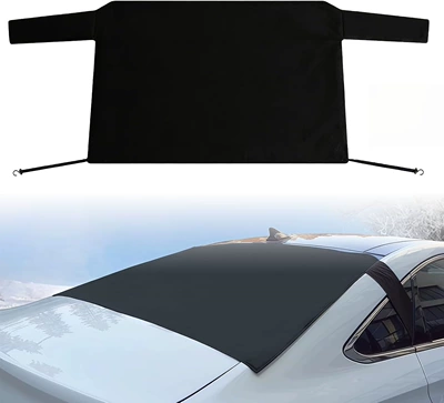 Car rear snow and windscreen Car snow shield - car-rear-snow-shield-made-of-black-coated-oxford-fabric-hook-3-magnets-14212090