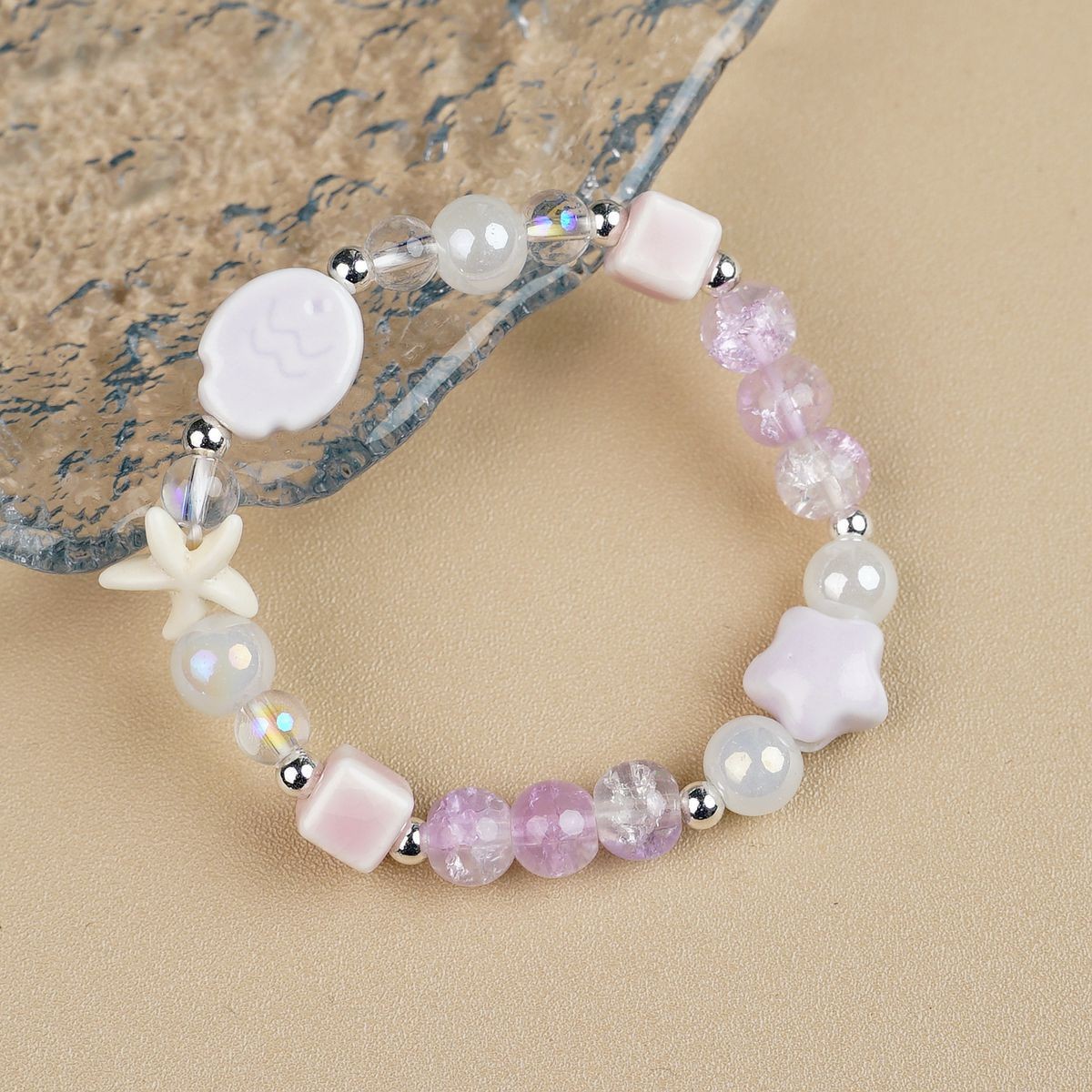 Jingdezhen pulsera de cerámica de verano mujer alta sensación galletas serie de gatos nicho diseño universal pulsera alta sensación