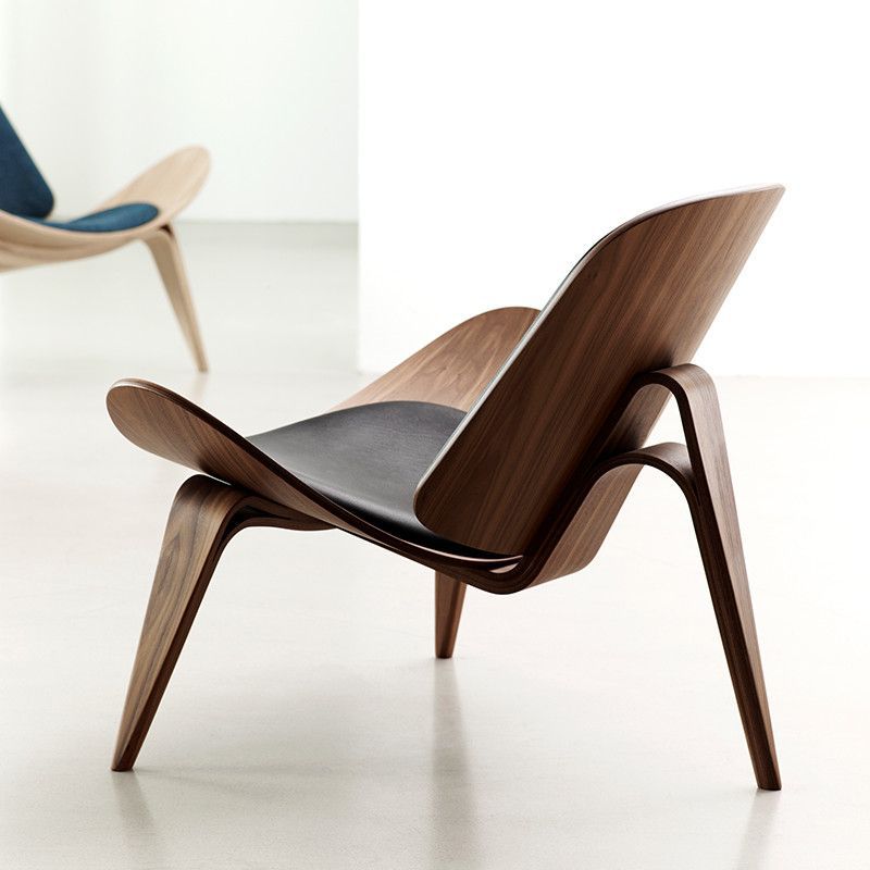 Silla nórdica moderna con respaldo para sala de estar y balcón