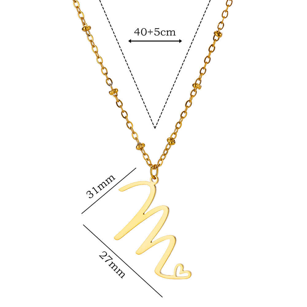 8g Weight 0.03µm-0.05µm Gold Plating Thickness PVD Coated Gold Plating Process Real Gold Plated Plating Material 304 Stainless Steel Pendant Material Pendant Necklace Classification 304 Stainless Steel Chain Material cable chain Chain Type 1 Piece Quantity Holiday, Daily Occasion 304 Stainless Steel Material Letter, Heart Shape Pattern Unisex Gender IG Style, Sweet Style Waterproof Non Tarnish, Plating, Hollow Out Craft PVD Coated Real Gold Plated Letter Heart Shape 304 Stainless Steel IG Style Sweet Waterproof Non Tarnish 304 Stainless Steel Pendant Necklace 36