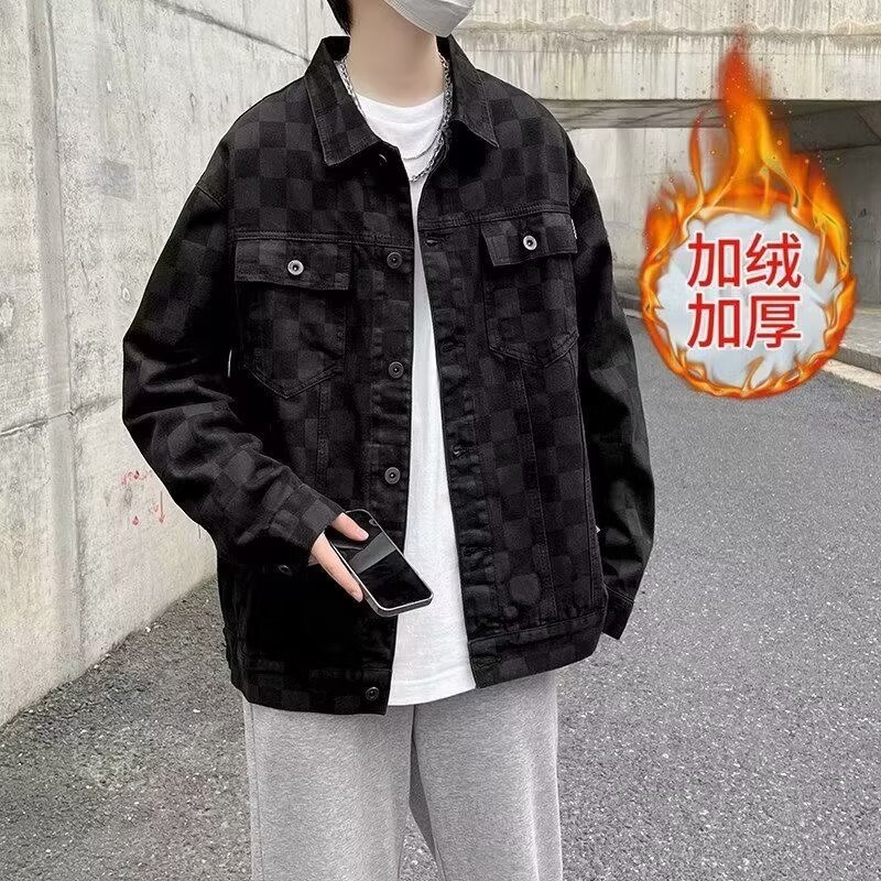 Denim warm demi-season comfortable fashionable jacket