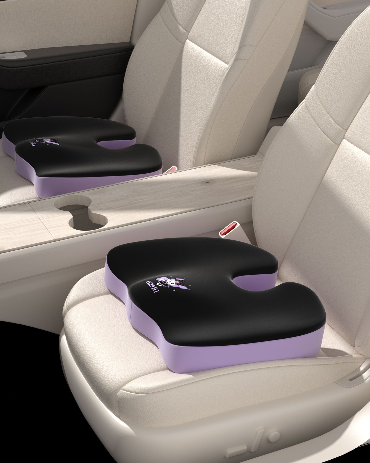U-Shaped Car Seat Cushion, Breathable Fabric Booster Cushion, Cartoon Seat Cushion, Non-Slip Butt Cushion, Universal for All Seasons