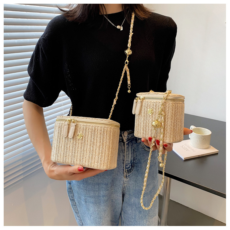 Women's Backpack Backpack Solid Color Pattern All Seasons Season Women's All Seasons Straw Vacation Straw Bag
