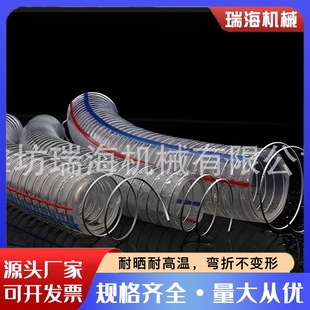 Manufacturer's Negative Pressure Vacuum Oil Suction Pipe Thickeneded Antifreeze Plastic Water Pipe Spiral Reinforced Pvc Transparent Steel Wire Hose