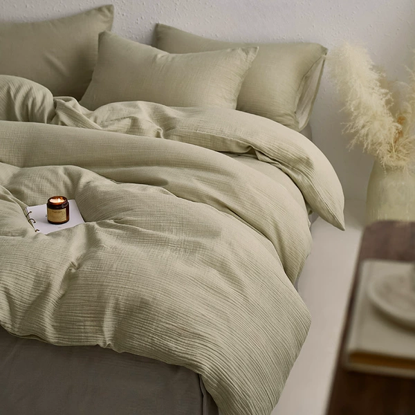 Avocado green + light gray [Class A cotton, skin-friendly and soft]