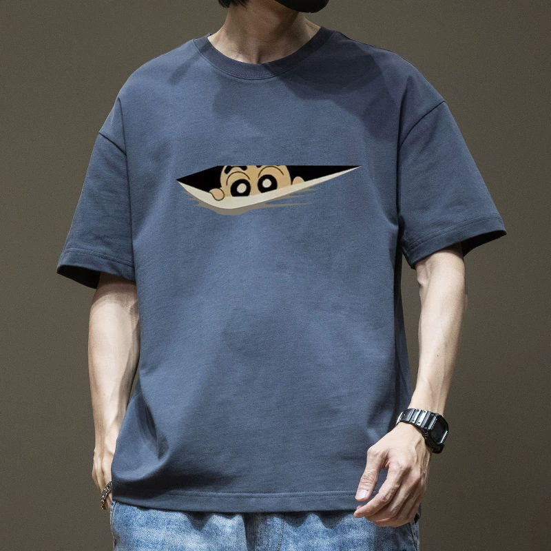 Cotton body-friendly short sleeve T-shirt, round collar, oversize
