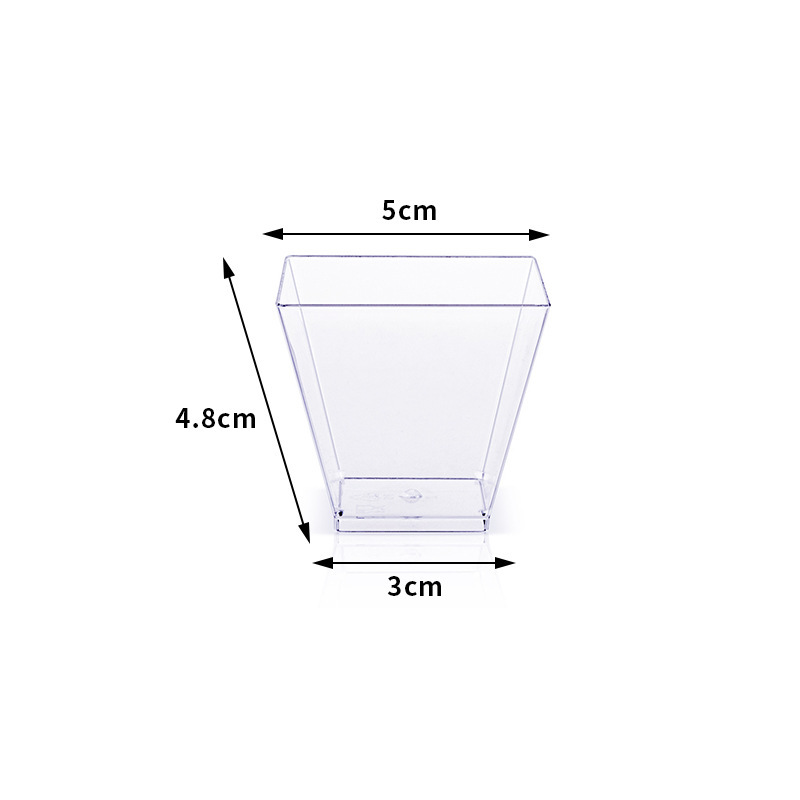 Psプラスチック透明5oz150ml角型デザートカップ蓋とスプーンムースカップ布丁カップクロスボーダーアマゾン|undefined