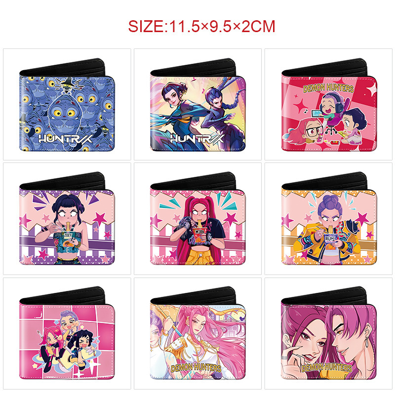 New K-Pop Hunter Girl Group Pu Leather 80% off Short Wallet Cross-Border Hot Sale Fashionable and Practical
