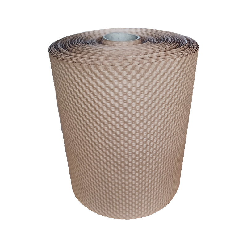 Color natural de la piel de vaca de espuma rollo de papel amortiguador resistente a los golpes vintage caja de regalo de embalaje a prueba de presión amortiguador de papel burbuja protección del medio ambiente degradable