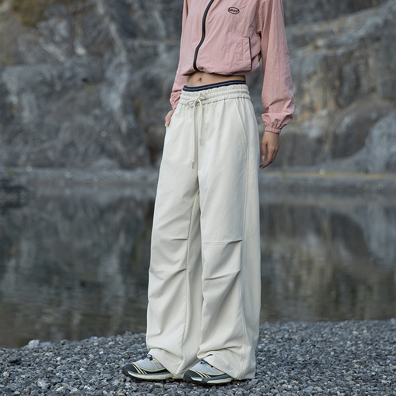杰克传洋户外山系登山裤男露营情侣伞兵裤撞色褶皱宽松休闲长裤女|undefined