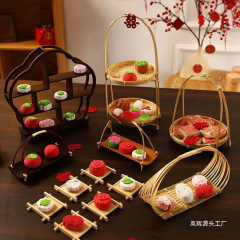 订婚糕点摆台结婚点心盘布置装饰摆件甜品台展示架子中式喜饼摆盘