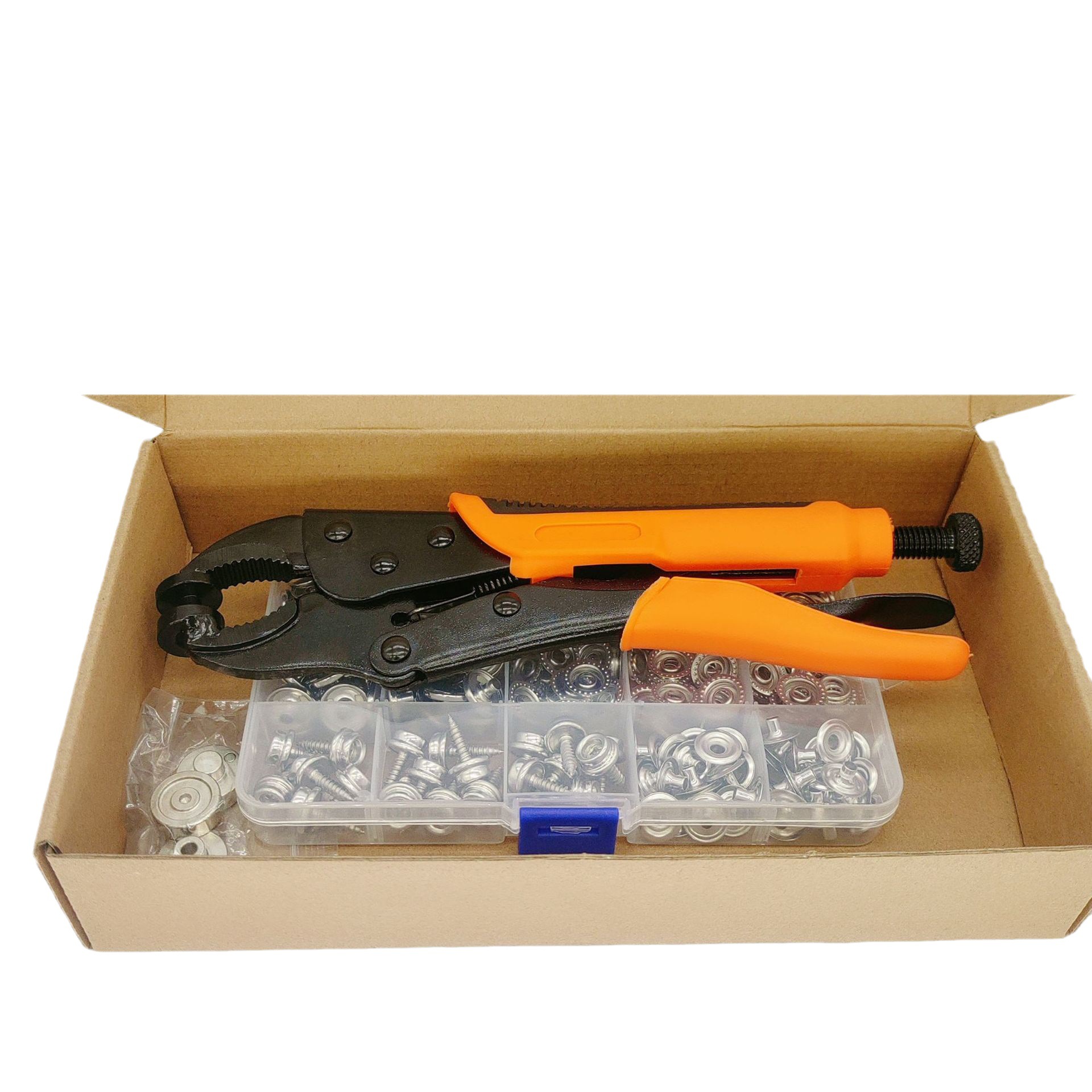 304 tornillo de acero inoxidable hebilla blanca grande hebilla fuerte alicates ajustable soporte broche presión alicates