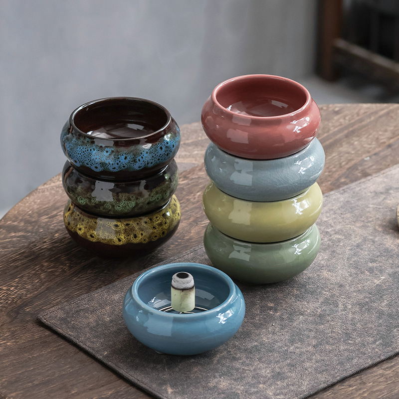 陶瓷艾草艾灸香炉艾条专用底座家用艾柱固定架驱蚊神器香薰炉托盘