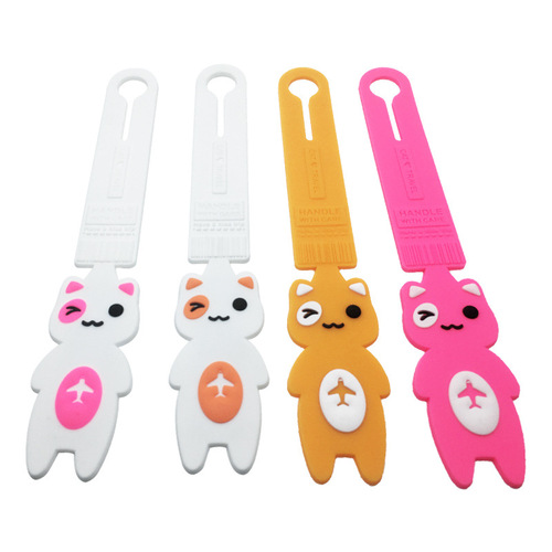 Creative cartoon pvc luggage tag suitcase checked tag boarding identification tag