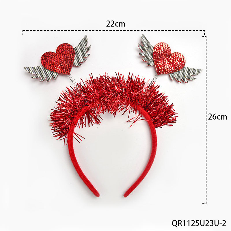 Diadema con forma de corazón para el Día de San Valentín, accesorios para el cabello de boda, diadema con horquilla para el Día de San Valentín, pendientes para el Día de San Valentín