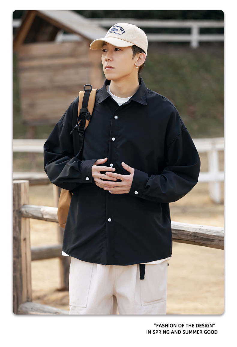 Goryeo silk drape long sleeved shirt 2024 spring/summer new texture trendy brand loose top jacket for men_voghion.com