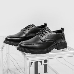 春秋季男鞋新款休閒鞋學生潮鞋男商務小皮鞋男防水伴郎鞋工作鞋