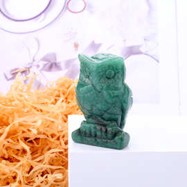 玉石雕刻摆件家居装饰品水晶东陵半宝石猫头鹰工艺品玉器家居装饰