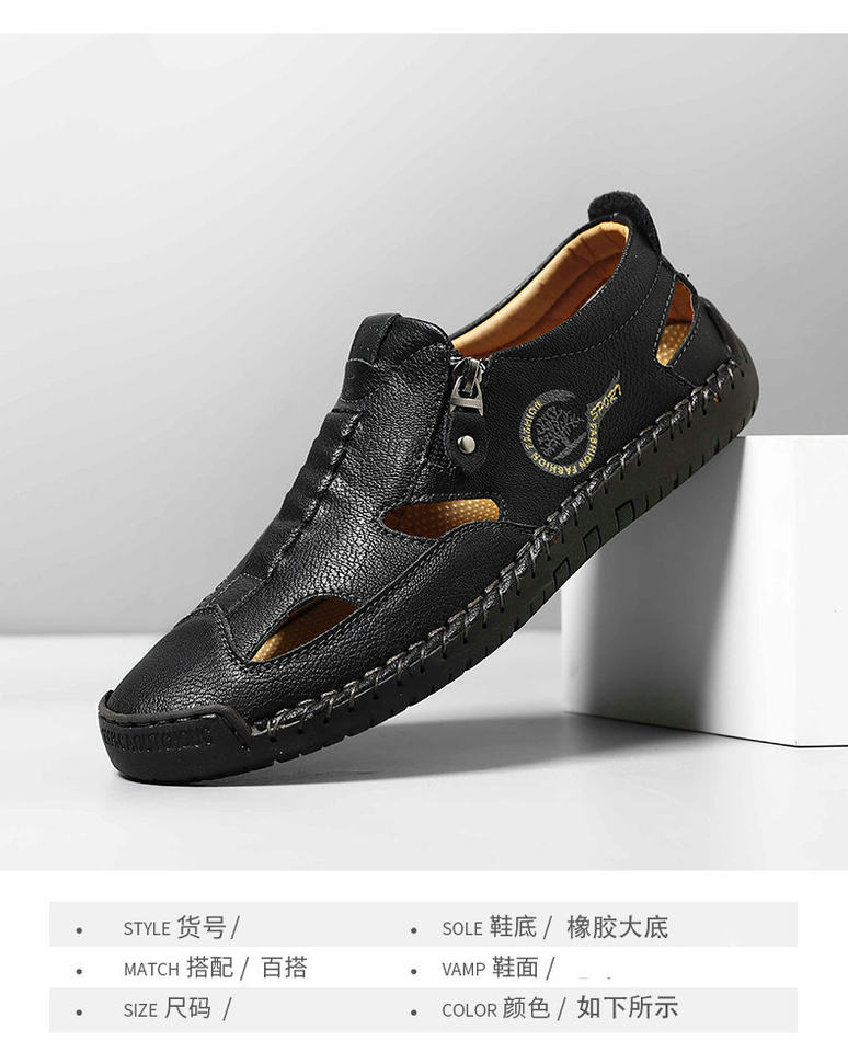 Dép sandal nữ bít mũi quai khâu thoáng khí chống trượt — F 6611m màu, F6611 hồng, F6611 kaki, F6611 màu vàng chi tiết 4