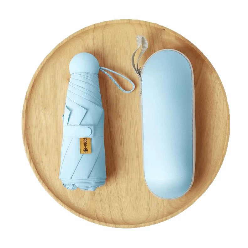 Capsule solar-powered, small handheld umbrella, sun protection, UF-protection
