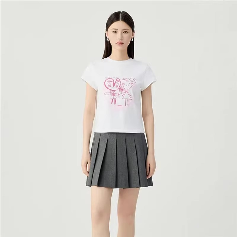 Áo thun nữ cổ tròn cotton thêu hoa hồng tay ngắn — Màu đen ngọt ngào chi tiết 12