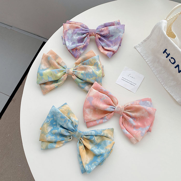 Women's Sweet Simple Style Printing Bow Knot Cloth Headwear Hair Clip display picture 9