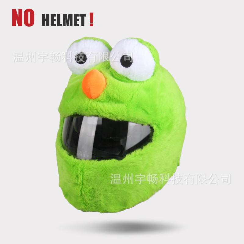 Motuoche – Dəbilqə (Kaska) aksesuarları Plush Cartoon Personality - green-frog