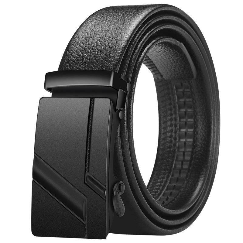 cinturón de hombre cinturón de abrazadera automática de cuero anti-desgaste estilo clásico letras versátiles tendencia ocio simple transfronterizo
