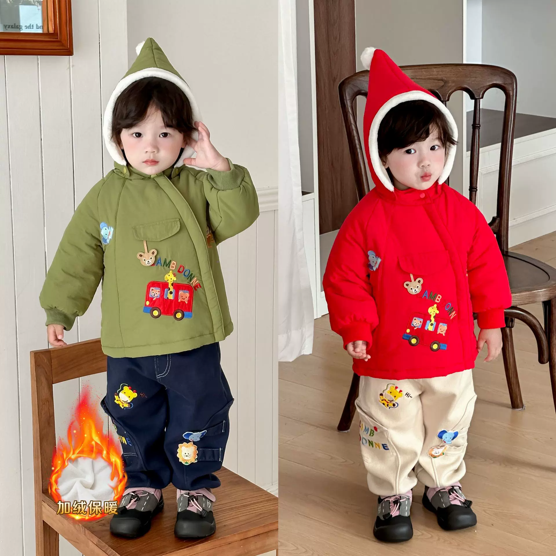 儿童棉服25冬季新款加厚女童棉服儿童加绒棉服保暖童装批发