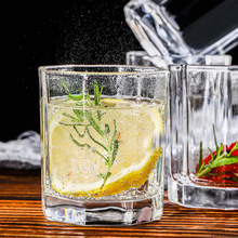 玻璃杯家用水杯6只套装透明茶杯八角啤酒杯牛奶果汁杯饮料杯