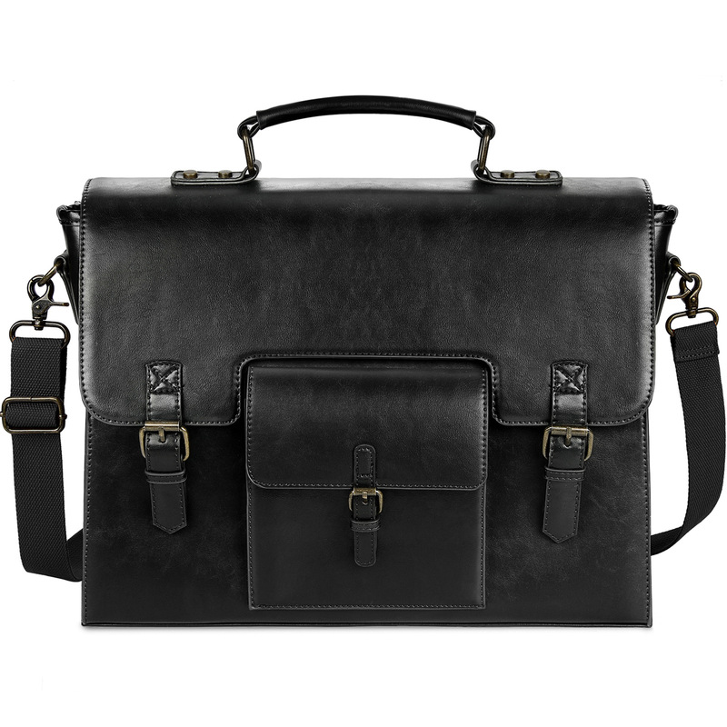 Cross-Border Popular Business Briefcase Travel Computer Bag Men's Handbag Pu Waterproof 15.6inch Notebook