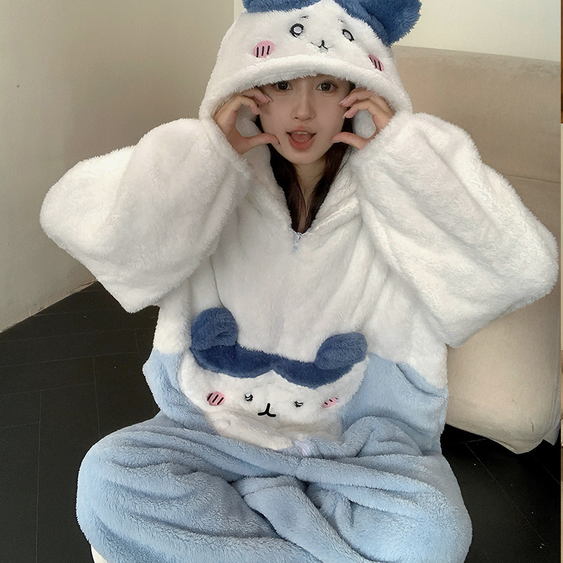 블루 샤오바 원피스 파자마