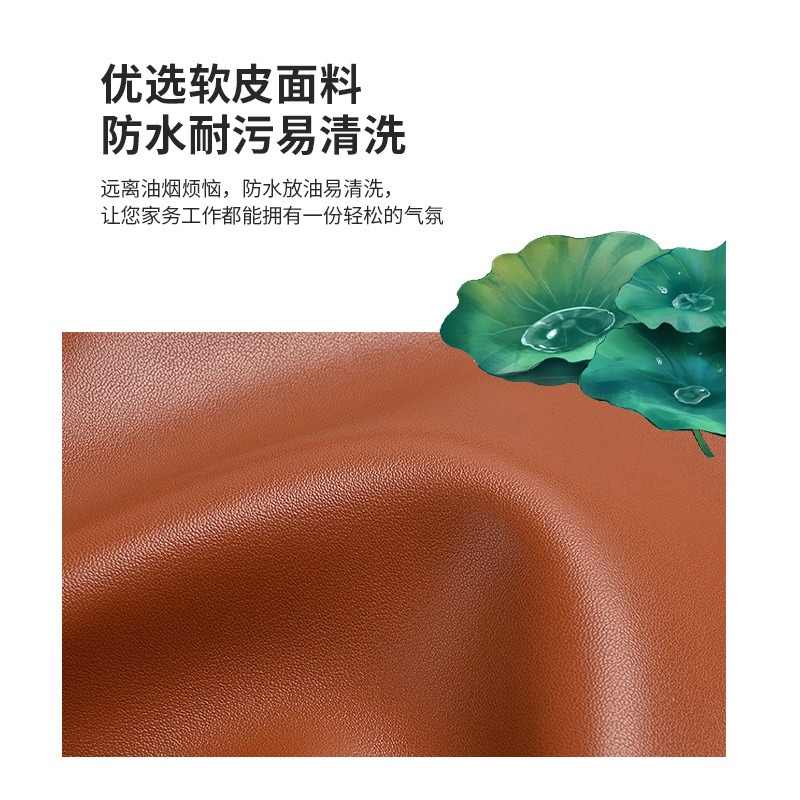 Delantal a prueba de agua a prueba de aceite cocina doméstica PU cuero suave comedor especial logotipo bordado impresión ropa de trabajo mujer y hombre