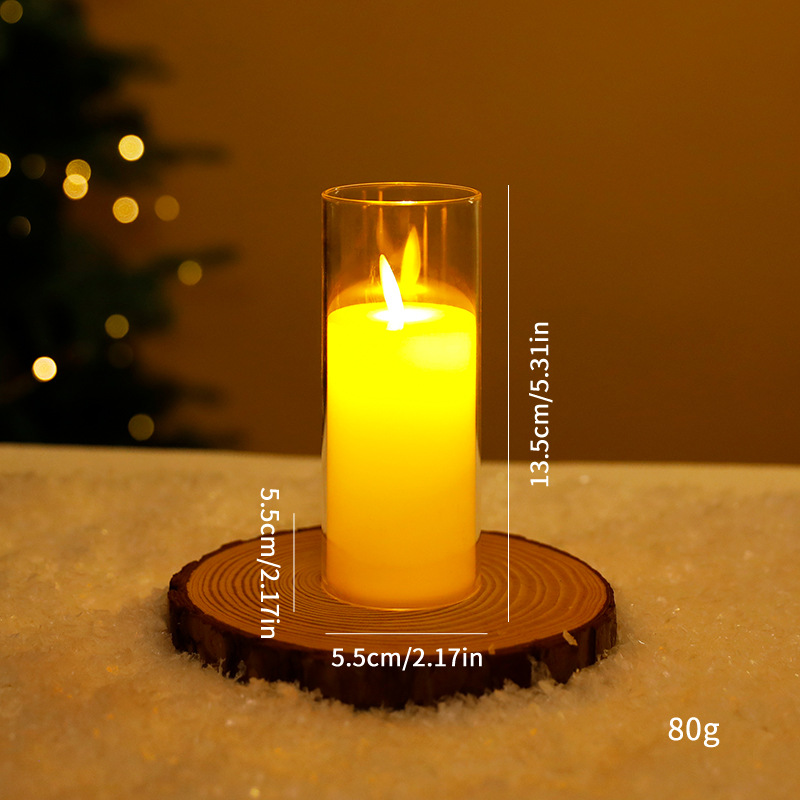 Ventas transfronterizas de vela electrónica LED vaso de vidrio oscilante vela navideña vela navideña decoración navideña