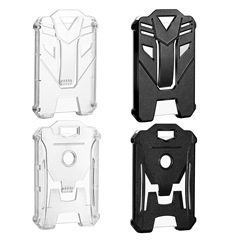 Plastic mountain climbing buckle heavy-duty mech-style large-capacity ID work badge holder with retractable credential keychain