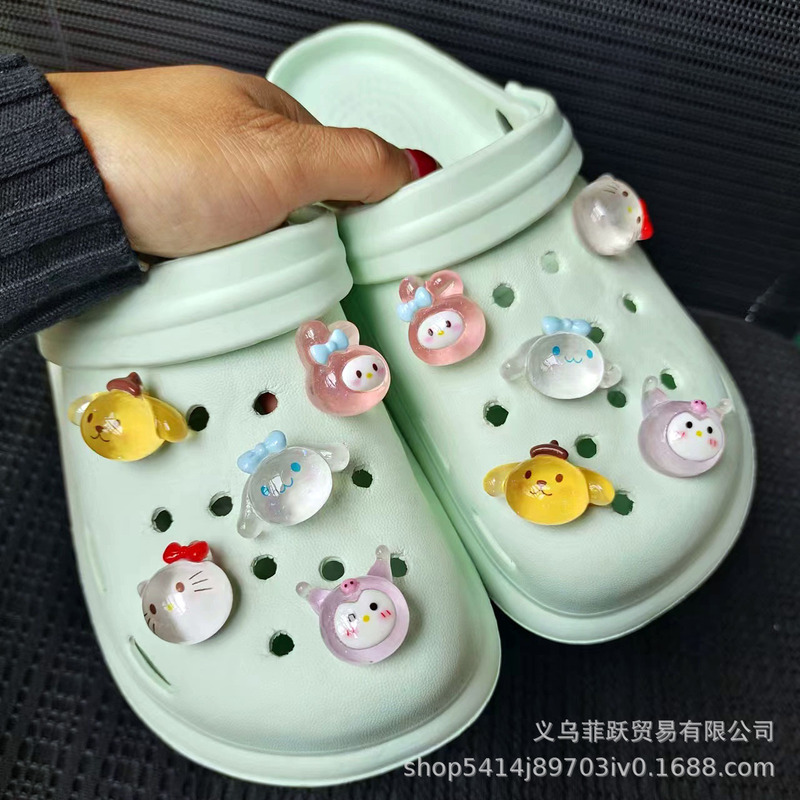 Little Red Book same style Sanrio hole shoes accessories diy slippers shoes buckle shoes flower luminous jewelry decoration accessories