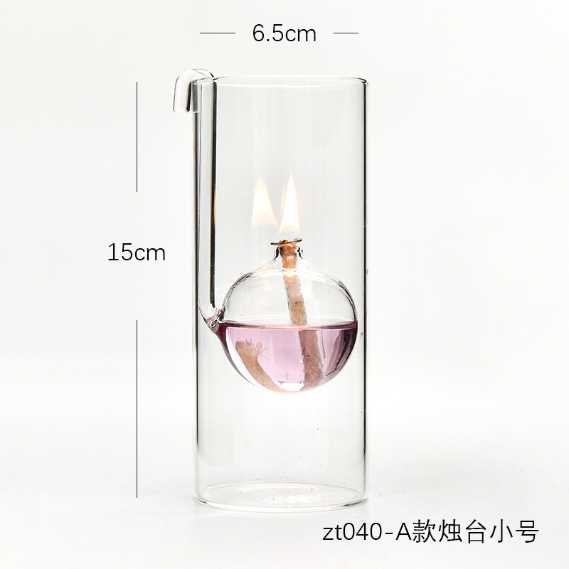 Creativo transparente hecho a mano candelabro de cristal gancho cilindro lámpara aceite Europea decoración del hogar decorativo Venta Directa fábrica al por mayor