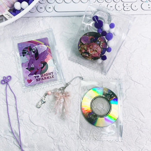 PVC zipper bag 3 inch small card storage display bag millet protection card cover yum bag Korean candy zipper bag